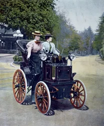A petrol-powered Panhard Levassor Phaeton with starting handle, 1896