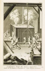 A sculptors foundry, from the Encyclopedie des Sciences et Metiers by Denis Diderot published c.1770