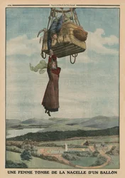 A Woman Falling Down from the Gondola of a Balloon, back cover illustration from 