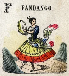 Abecedary. Letter F like Fandango. Small Encyclopedic Alphabet, Popular Series. Epinal Imaging, late 19th century