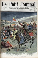 Abyssinian chief on a raid, Ethiopia, March 1908 (Christians Abyssinians fight Moslem Somalis on the Ethiopia-Somalia border) from Le Petit Journal