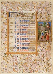 Calendar page for May, from a Book of Hours