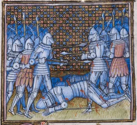 Death of Sir John Chandos, illumination from 