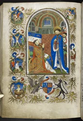 Duke of Bedford before St George, from Book of Hours (The Bedford Hours) c.1410-30