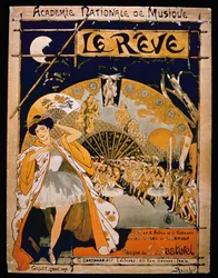 Advertisement for the Musical The Dream, at the Academie Nationale de Musique, Engraved by Gillot, c.1890