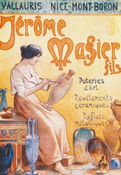 Advertising postcard for opening of Jmf Jerome Massier Fils store in Mont-Baron, France, 20th century