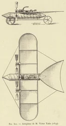 Aeroplane by M Victor Tatin (1879) (engraving)