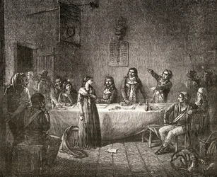 Aimee Cecile Renault in front of the Revolutionary Committee, from 