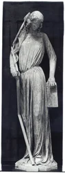 Allegorical figure of The Synagogue, from the south transept portal of the cathedral