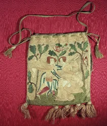 Alms purse depicting a hunter