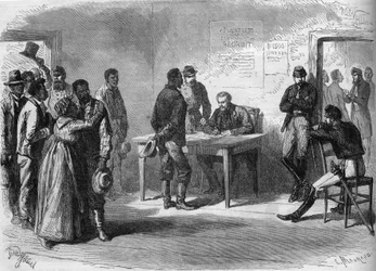American Civil War (1861-1865): Black volunteers joining General Grant