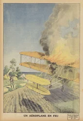 An aeroplane on fire
