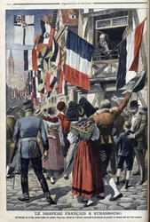 An old French soldier in German-occupied Strasbourg is permitted to display the French flag - 