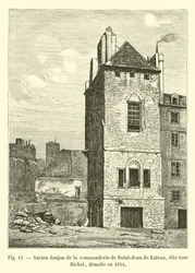 Old dungeon of the commandery of Saint-Jean de Latran, called Bichat Tower, demolished in 1854