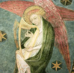 Angel musician playing a harp (detail)
