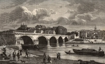 Angers - Maine-et-Loire in the region Pays de la Loire - engraving in France illustree: geography, history, statistical administration by V.-A. Malt-Brown. 1884