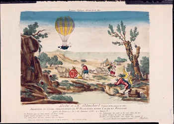 Appearance of the Hot-Air Balloon of Jean Pierre Blanchard (1753-1809) between Calais and Boulogne, 1785