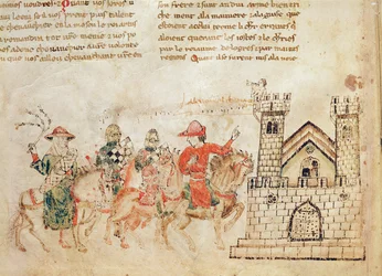 Arrival of Ambassadors to the Castle of King Arthur, from the Roman de Meliadus
