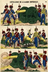 Artillery of the Imperial Guard. Picture of the 19th Century Epinal