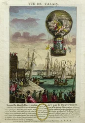 Ascent of a Mongolfiere Hot Air Balloon at Calais