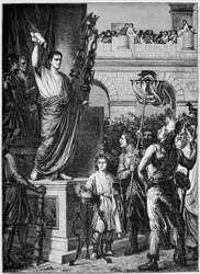 Augustus Presents the Constitution to the Deputies of the Three Provinces of Celtic Gaul Gathered in Lyon (year 10 AD) - in 