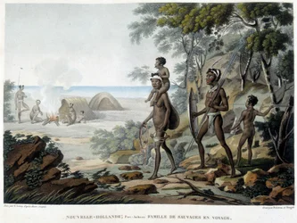 Australian Aboriginal family travelling