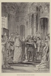 Baptism of a member of the imperial family (engraving)