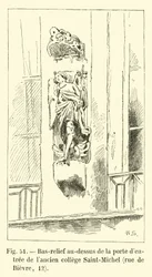 Bas-relief above the Entrance Door of the Former College Saint-Michel, Rue de Bievre, 12