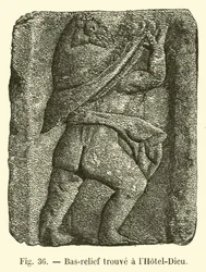 Bas-relief found at Hotel-Dieu