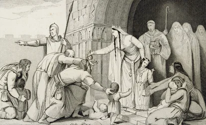 Bathilda Gives Money to the Poor, from 