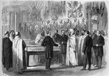 Ben Mahi Ed Din Abd El Kader (Abd El-Kader) (1808 - 1883) Algerian Emir visiting the Artillery Museum on July 18