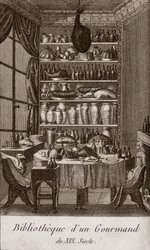Library of a gourmet of the 19th century