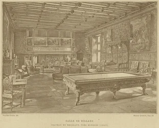 Billiard room, Chateau de Meillant, near Bourges, France