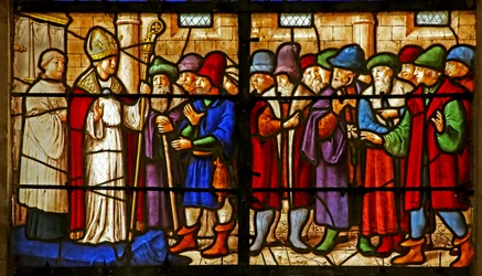 Bishop Mamert of Vienne with a Group of People