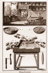 Bouchonnier, Manufacture of Cork Stoppers - The Great Encyclopedie, ou Dictionnaire Raisonne des Sciences, des Arts et des Metiers by Denis Diderot and Jean d