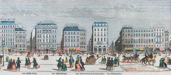 Boulevard Poissonniere - Rue Saint Barbe - Rue Saint Etienne - Rue Notre Dame de Reouvrance - Rue Poissonniere - Engraved in 