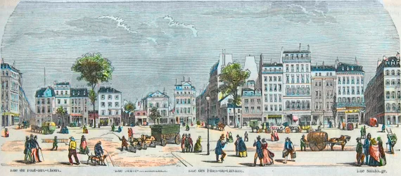 Boulevard des Filles du Calvaire and Boulevard du Temple - Rue Pont aux Choux - Rue des Filles-du-Calvaire - Rue Saintonge - Engraving in 