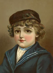 Boy, with large brown eyes, in sailor suit