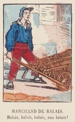 Broom dealer. Brooms, brooms, brooms, brooms!, around 1819