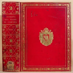 Budgets of Towns in the French Empire, bound with the coat of arms of Napoleon Bonaparte, 1810