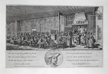 Cabaret du Tambour Royal by Jean Ramponneau, engraving