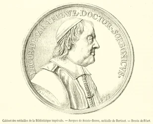 Medal Cabinet of the Imperial Library, Jacques de Sainte-Beuve, medal by Bertinet (engraving)