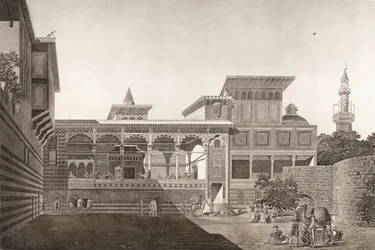 Cairo: view of the interior of the house of Osman Bey