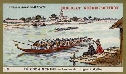Canoe race at Mytho, Cochinchina