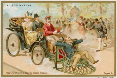 Car with a pedestrian equivalent of a cow catcher
