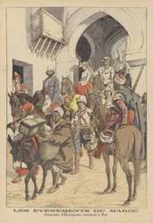 Caravan of Europeans Returning to Fez, Morocco
