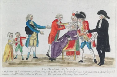 Caricature of the nationalisation of church property in France during the French Revolution, 1792