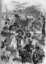 Carnival of Mardi Gras, France, 8 March 1859: descent to Paris of the masquerade of Sevres