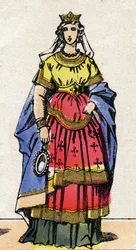 Carolingian dynasty: Portrait Emma of Italy (nee around 948) Queen of France