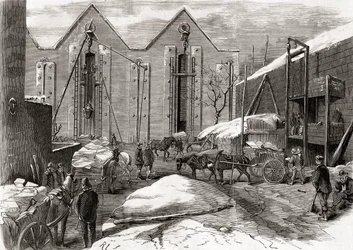 Carting the ice at Mr Charles